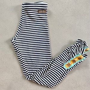 Matilda Jane with Joanna Gaines Haystack Leggings Black White Stripe Size 8